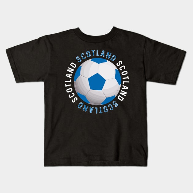 Blue and White Scotland Football Design Kids T-Shirt by MacPean